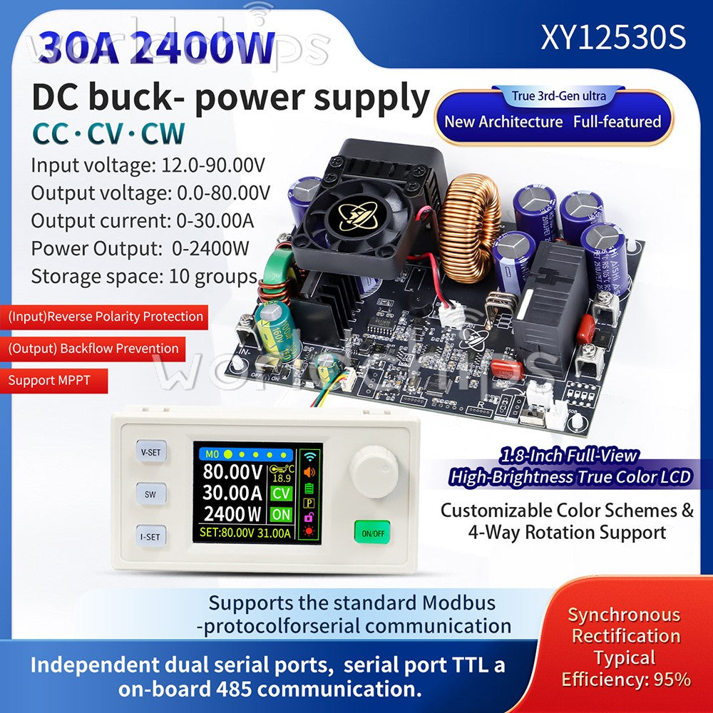 XY8030S XY12530S CNC DC Adjustable Step-Down Power Supply Module 2400W 3070W 30A