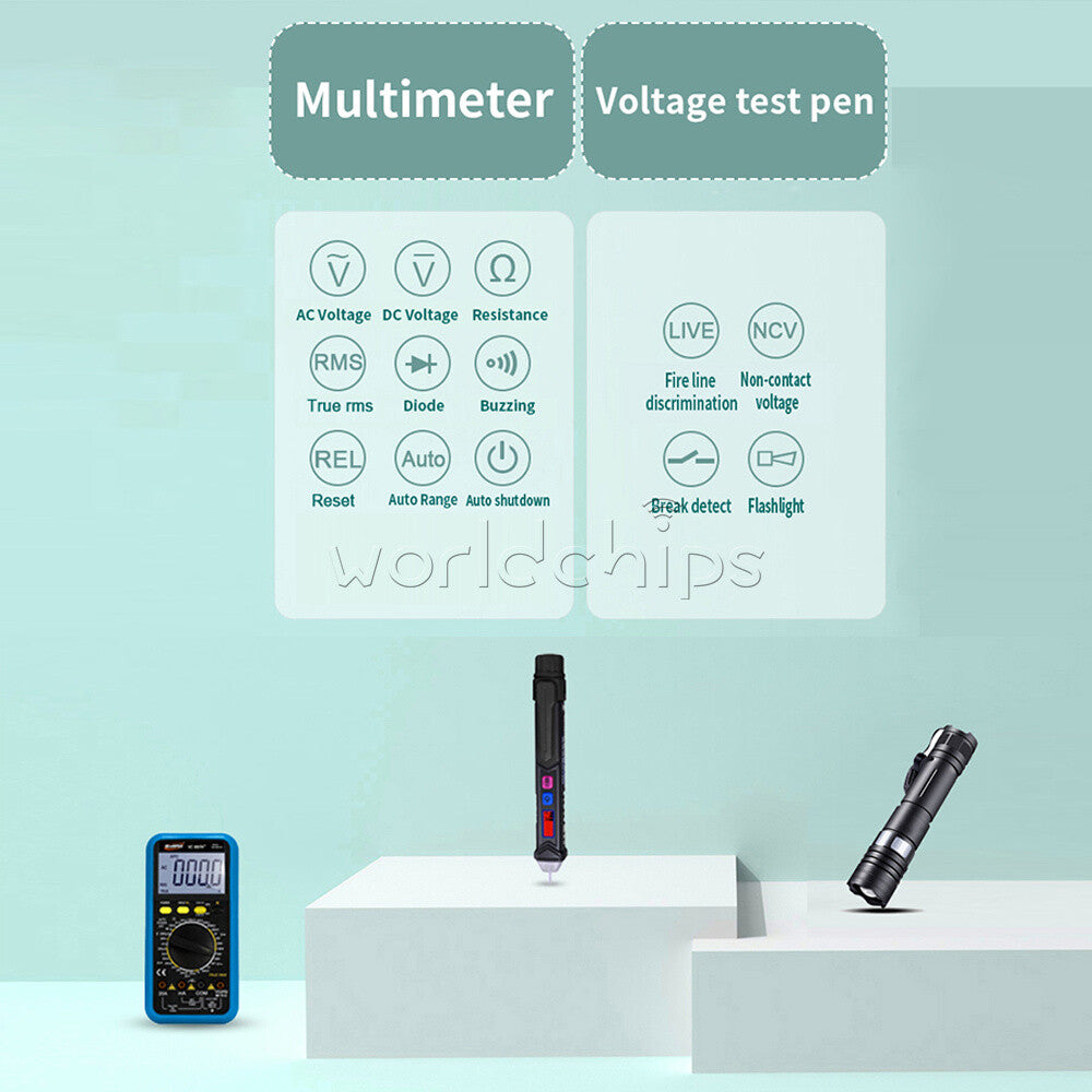 ET118 Digital Multimeter Voltmeter DC AC Resistance Diode Continuity Test
