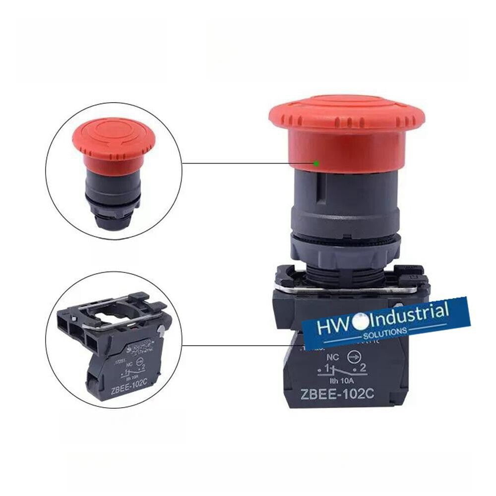 1PC  Red Emergency Stop Button Switch Rotation Reset XB5AS542C XB5-AS542C 1NC