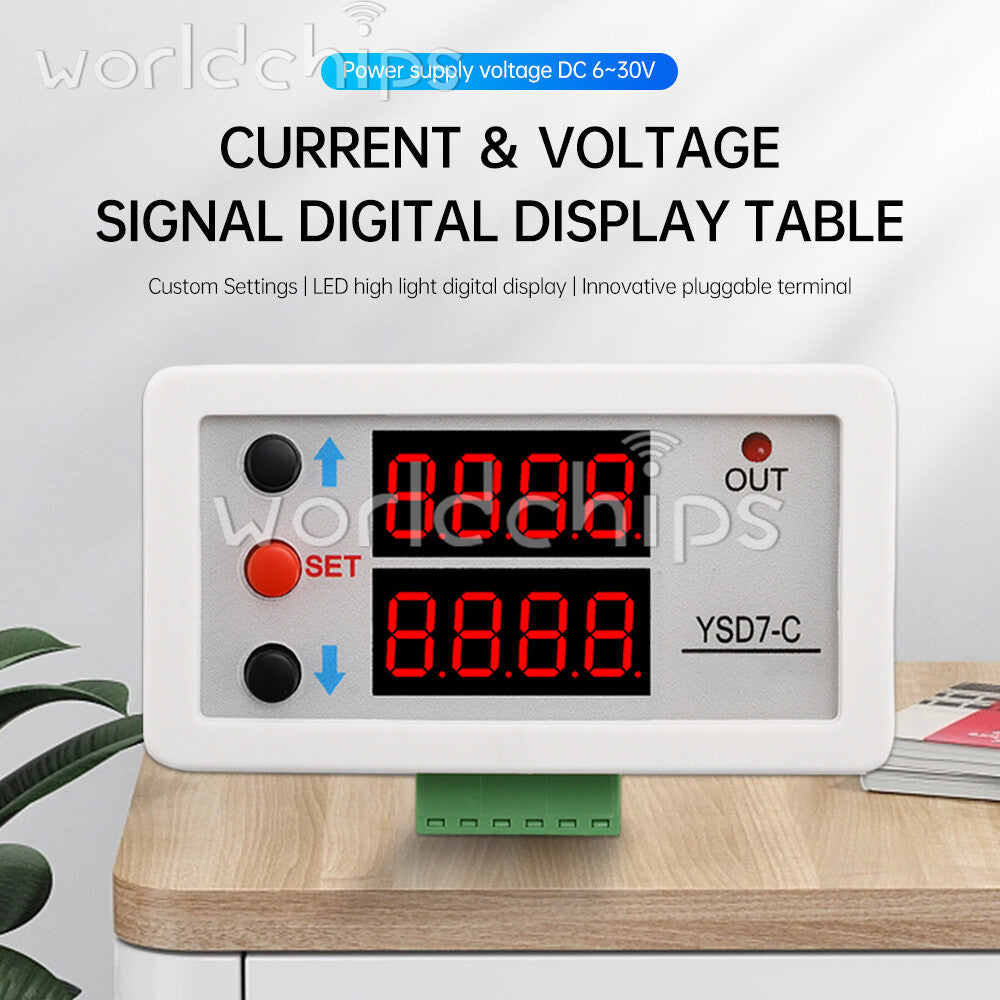 DC0-10V 0-20mA Voltage Current Signal LCD Digital Meter Analog Input Embedded