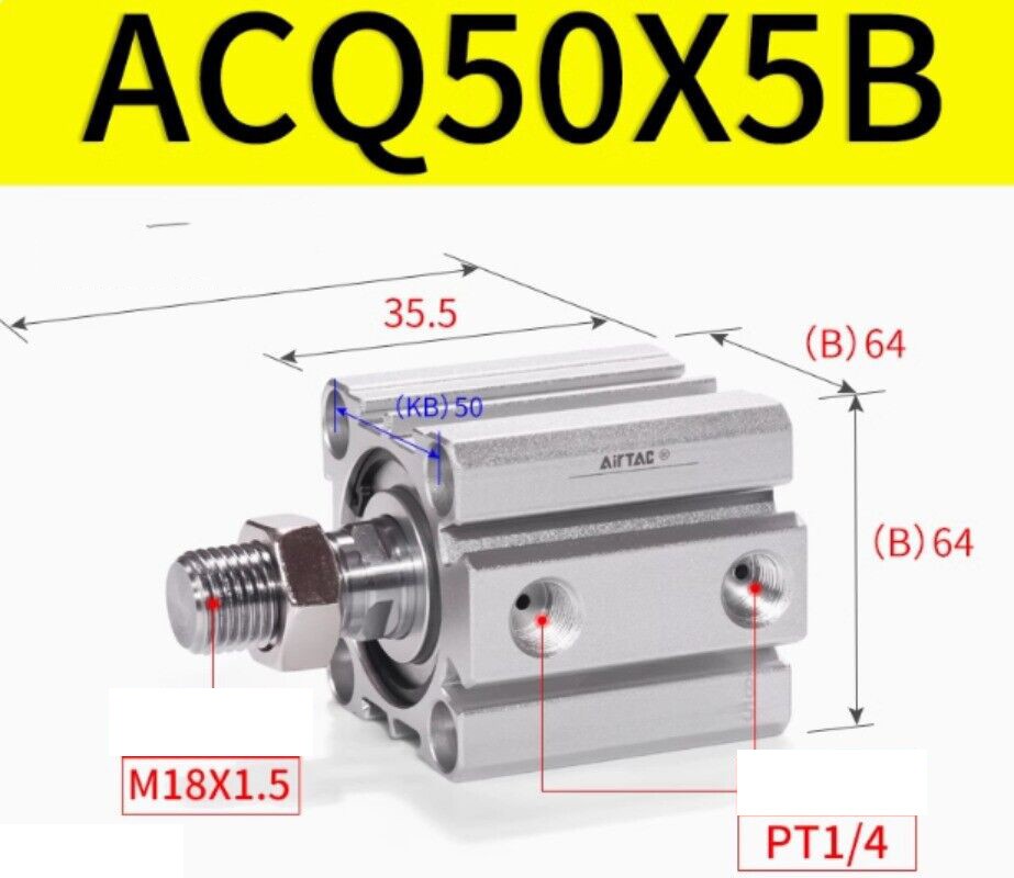 1 PC For AirTAC ACQ50X5B ACQ50X10B ACQ50X15B ACQ50X20B ACQ50X25B Cylinder