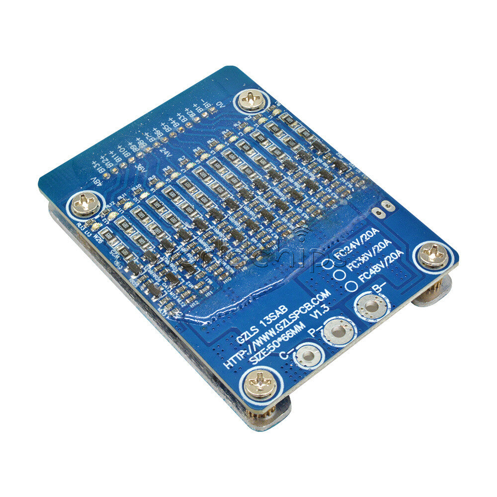 20A 48V 13S 18650 Li-ion Li-ion Cell Battery Protection BMS PCB Balance Board