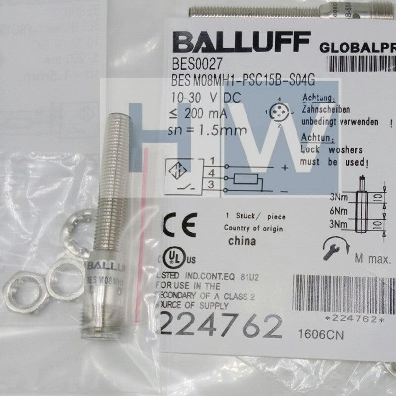 BALLUFF BES M08MH1-PSC15B-S04G BES0027 Inductive Standard Sensors PNP