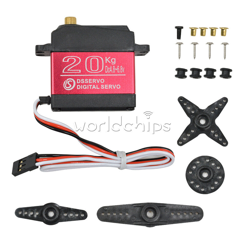 20kg Metal Steering Gear Digital RC Servo Motor 180 Degree High Torque