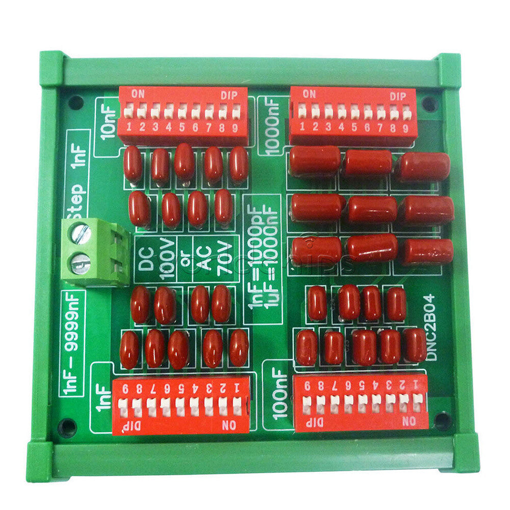 DC100V/AC70V 1nF to 9999nF Step-1nF Programmable Capacitor Board Film Capacitor