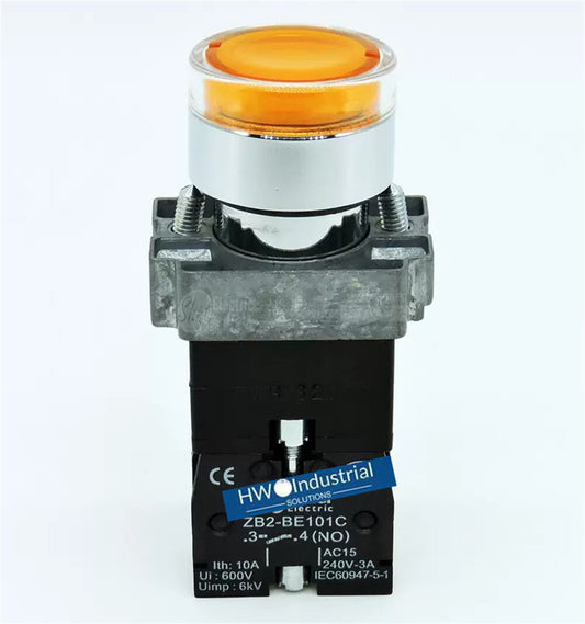 2/Piece XB2BW35B1C XB2-BW35B1C 24V Yellow with Light Self Reset Button Switch