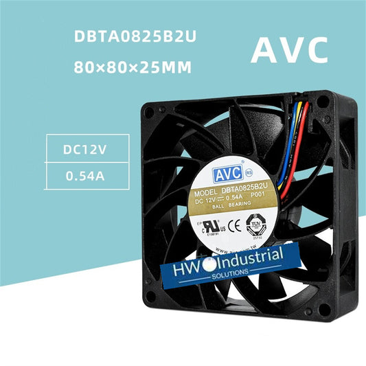 1/piece AVC DBTA0825B2U 8025 8CM 12V 0.54A 4-wire PWM Chassis Server Cooling Fan