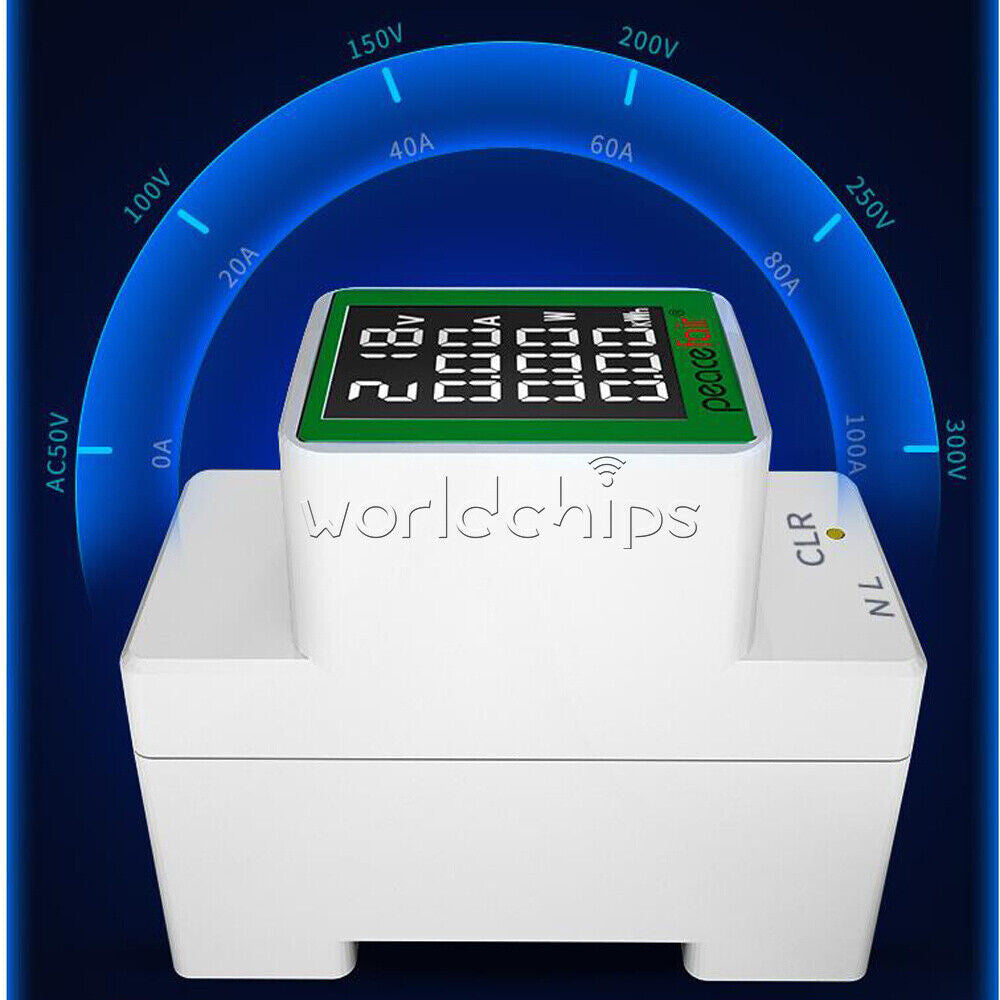 AC 50V-300V 100A Digital Power Energy Voltmeter Ammeter Watt Kwh Power Meter