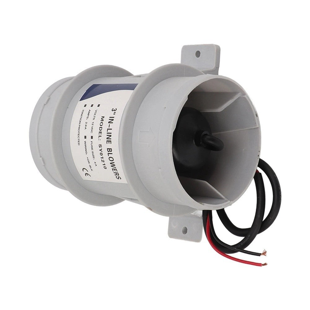 3 Inch 12V Inline Blower for Yacht Marine Airflow Silent Operation Design