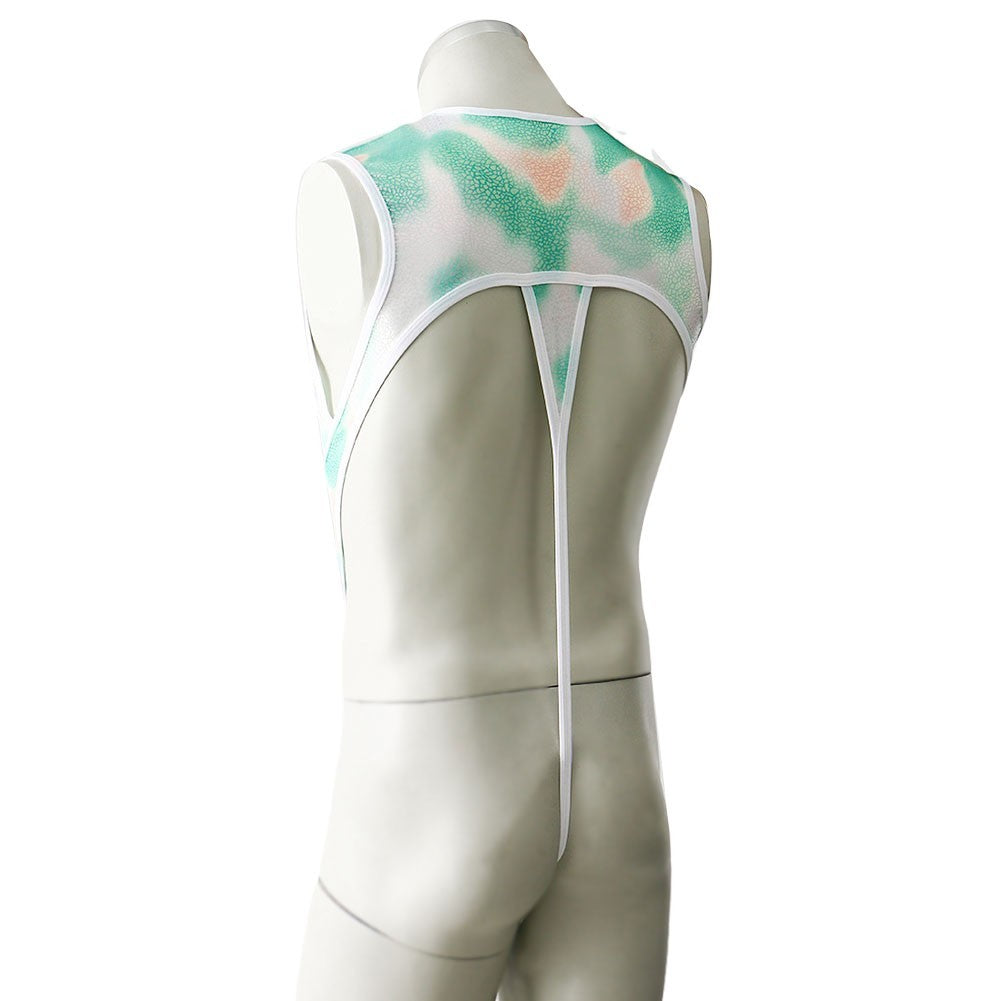 Mens Lower Body Sexy Tights Convex Pocket Jumpsuit Tights Underwear Pajamas
