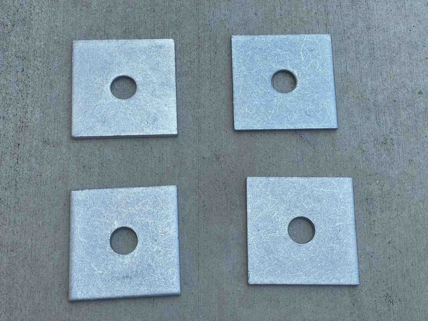 3"x3" Galvanized Square Plate Washers - 5/8" ID, 6 Gauge Steel, 30 Pack