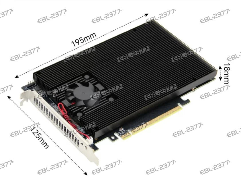 PCIe 3.0 X16 PLX8747 to 4 Port M.2 NVMe SSD Adapter Expansion Card Mkey Nvme