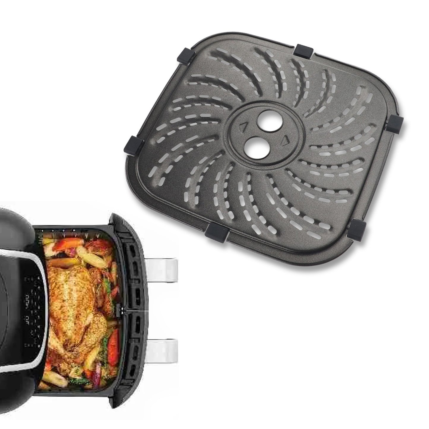 Carbon Steel 8QT Air Fryer Grill Plate for PowerXL with Convenient Design