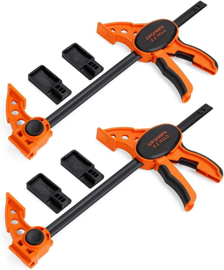 2-Pack Ratchet Bar Clamps, 12-Inch, Medium Duty, One-Hand Operation