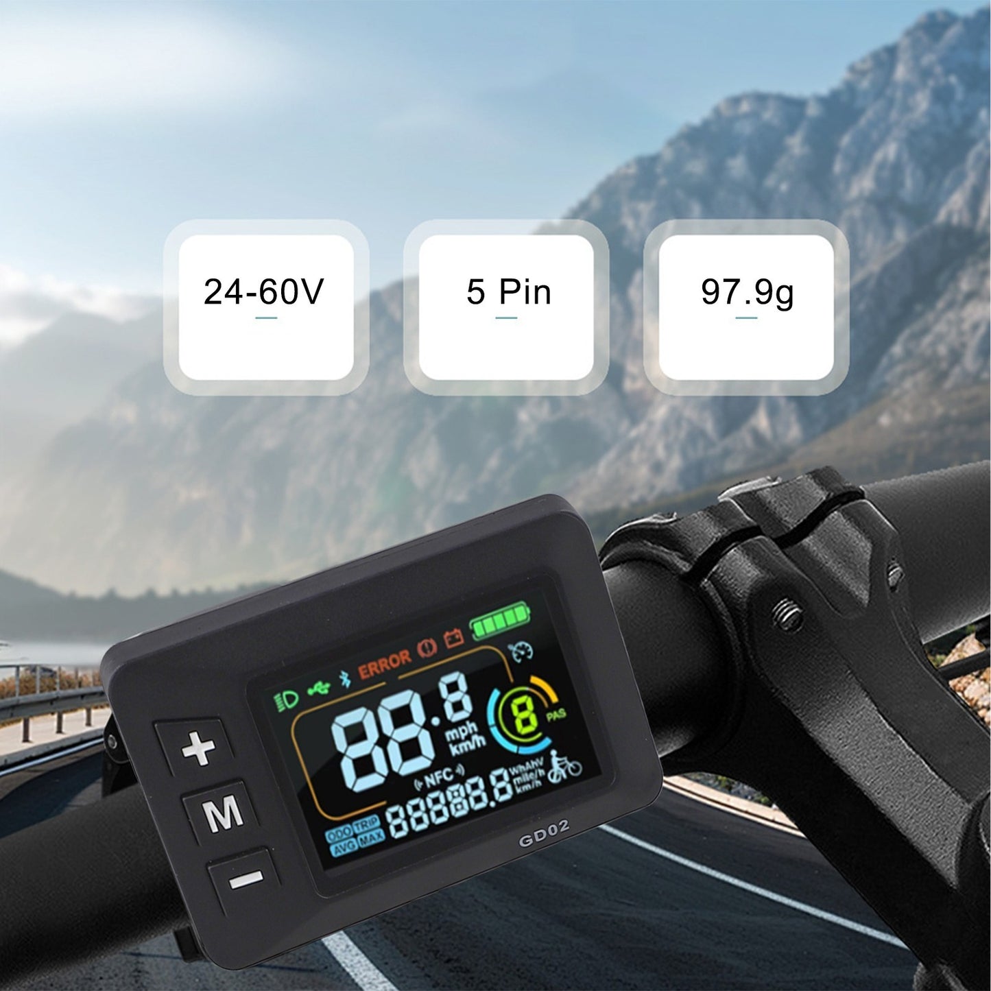 E Bike Dashboard LCD Display with Waterproof Interface and Easy Mounting