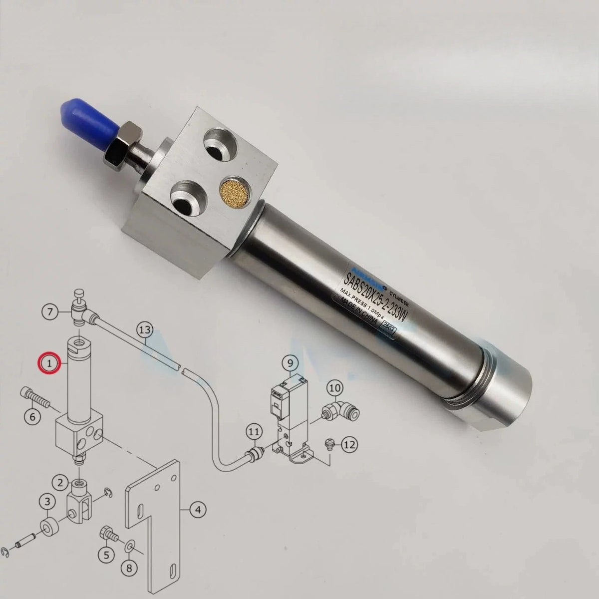 1PCS  FIT FOR Lift foot cylinder SABS20X25-2-23W