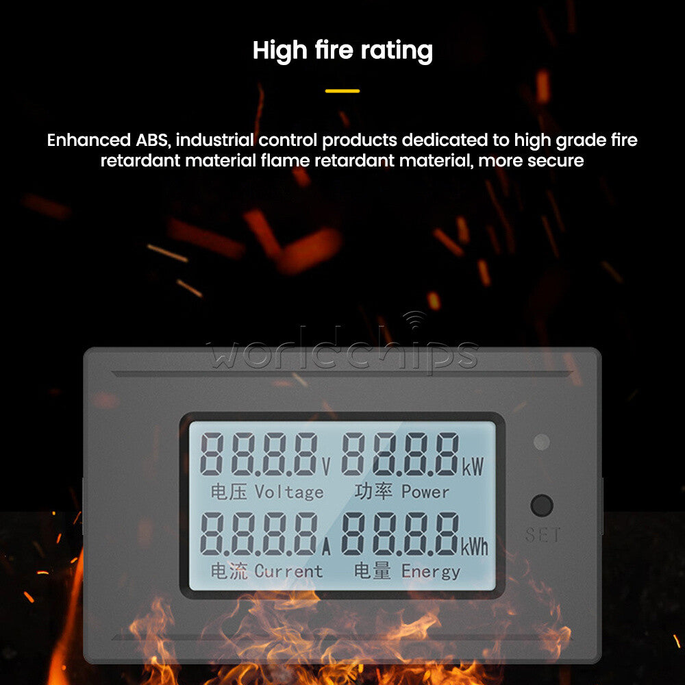 DC6-200V 20A 50A 100A Multi-functional Voltmeter Ammeter Digital LCD Power Meter