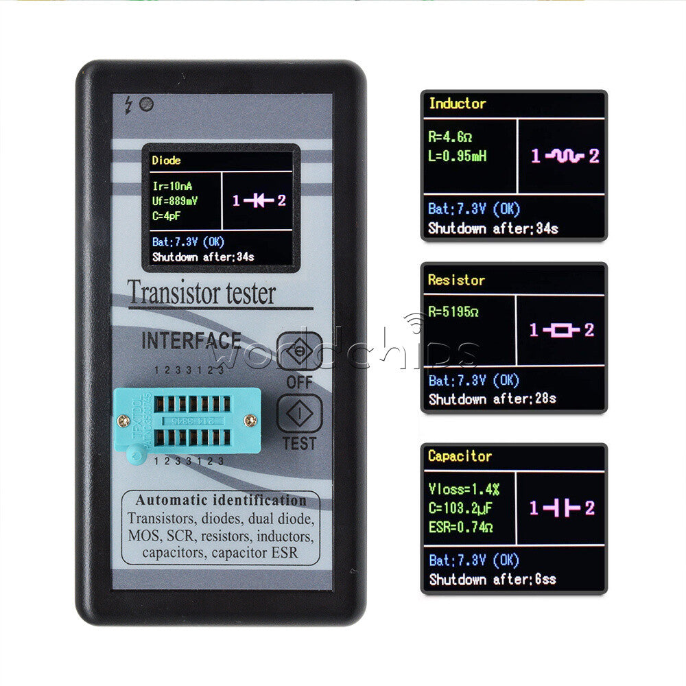1.8" M328 TFT LCD ESR Transistor Tester Diode Triode Checker Capacitance Meter