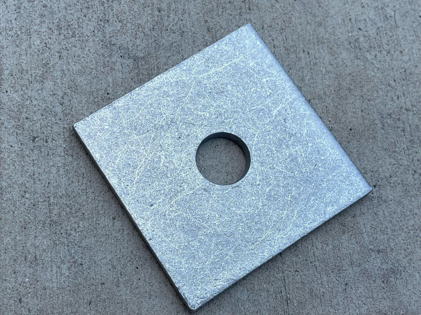 3"x3" Galvanized Square Plate Washers - 5/8" ID, 6 Gauge Steel, 30 Pack