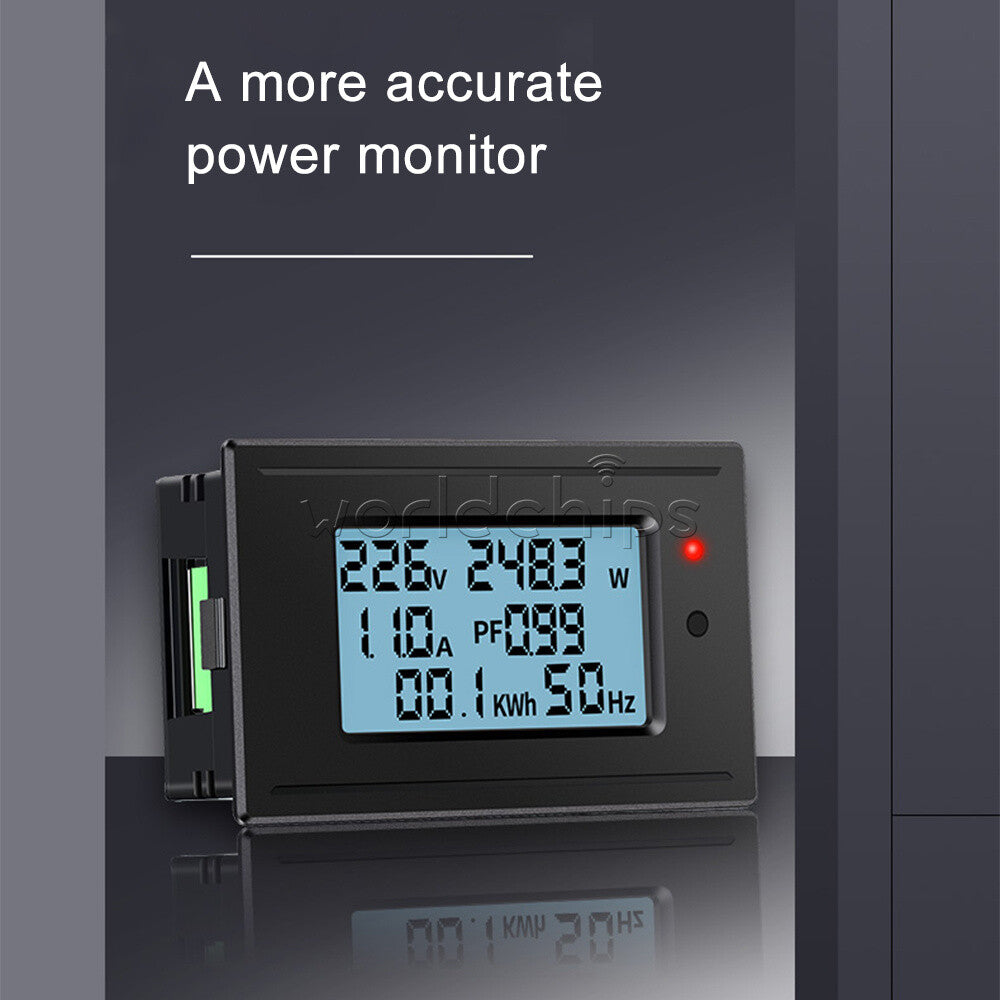 Digital LCD Electrical AC Combo Meter Voltage Current Amp KWh Watt Power Monitor