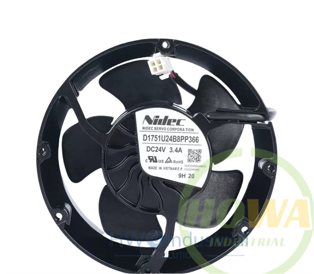 1/piece  D1751U24B8PP366 DC24V 3.4A 4-wire Nidec Cooling Fan for ABB Inverter