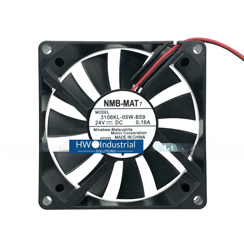 NMB 2-wire 3106KL-05W-B59 24V 0.16A 8015 8CM Dual Ball Cooling Fan
