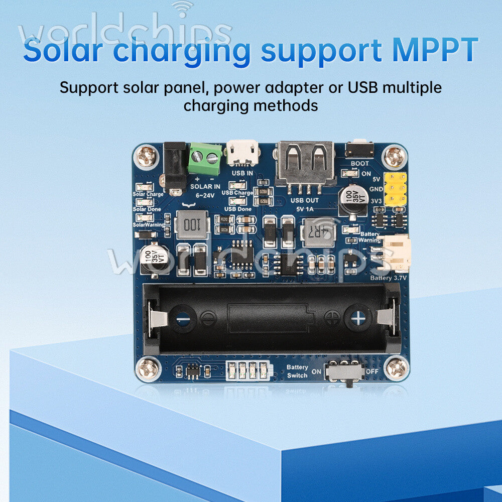 Power Manager Module for 6V~24V Solar Panel Support MPPT USB Battery Charging