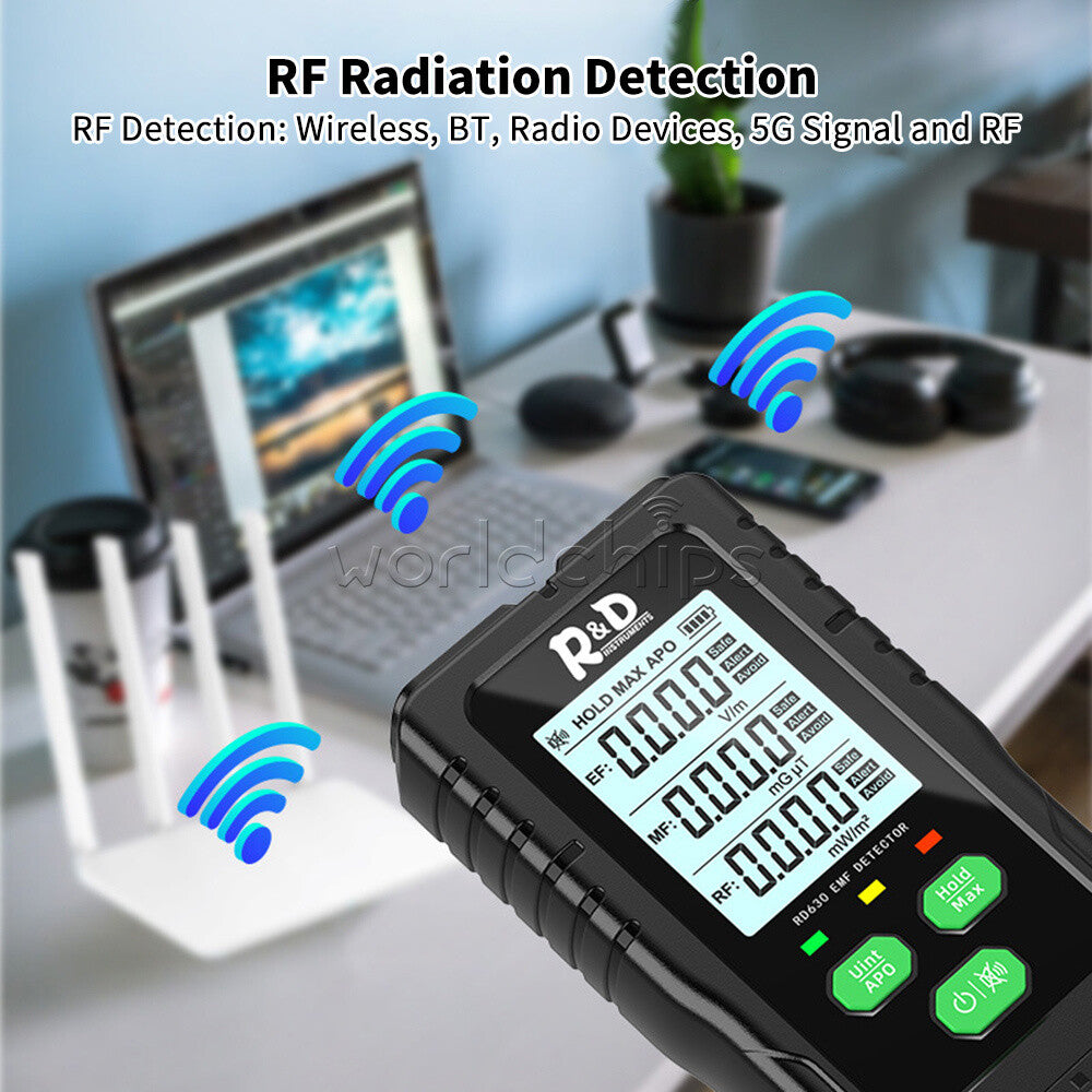 R&D RD630 3-in-1 Portable EF MF RF Radiation Detector Multifunctional Tester