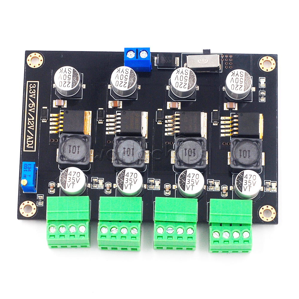 LM2596 Multi Channel Switching Power Supply Board 3.3/5/12V Adjustable Voltage