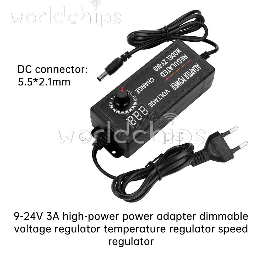AC100-240V to DC3-24V 3A 5A Adjustable Voltage Power Adapter Switch Power Supply