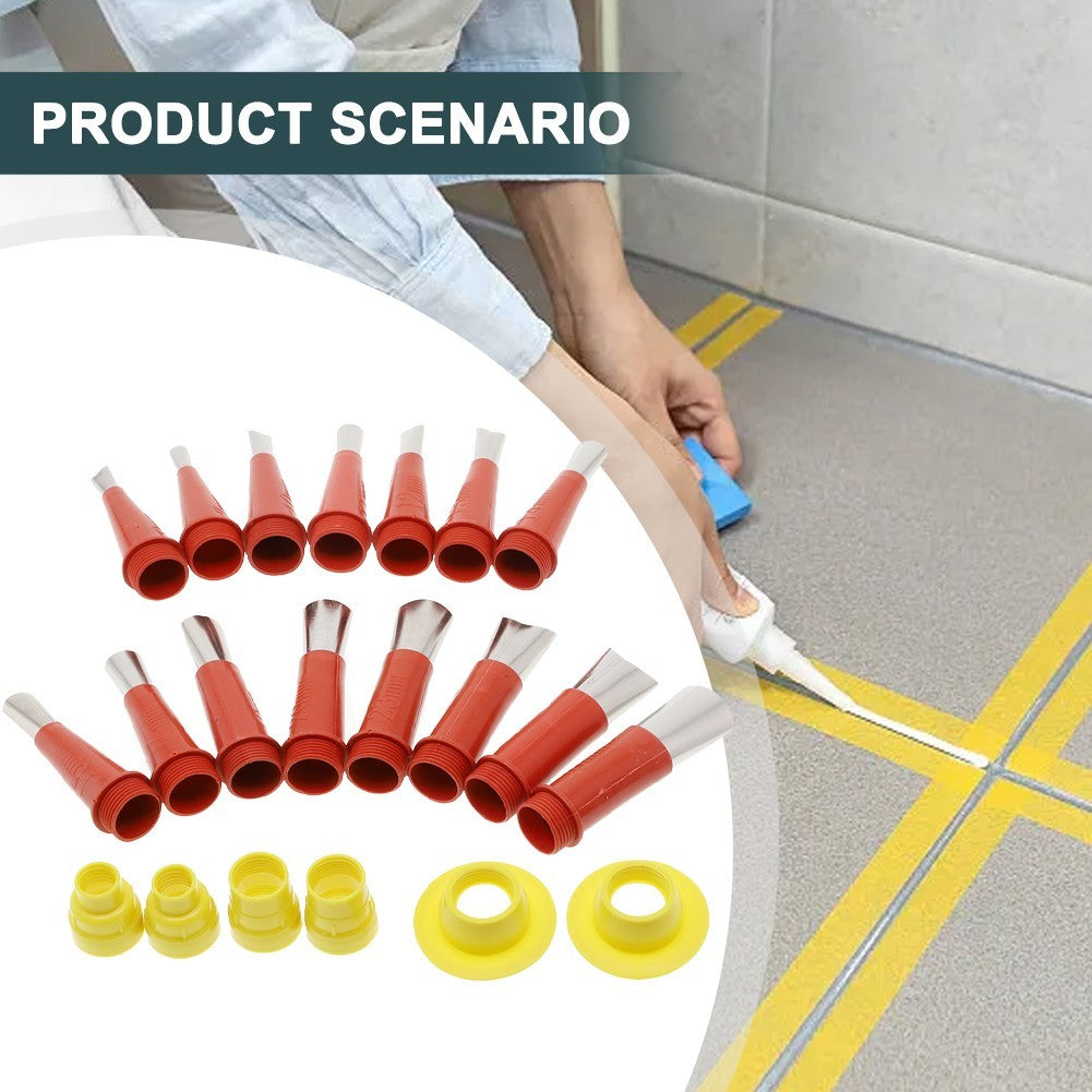 ?22x/set - Caulking Sealant Finisher Seam Seal Tool Stainless Steel Nozzle Kit?