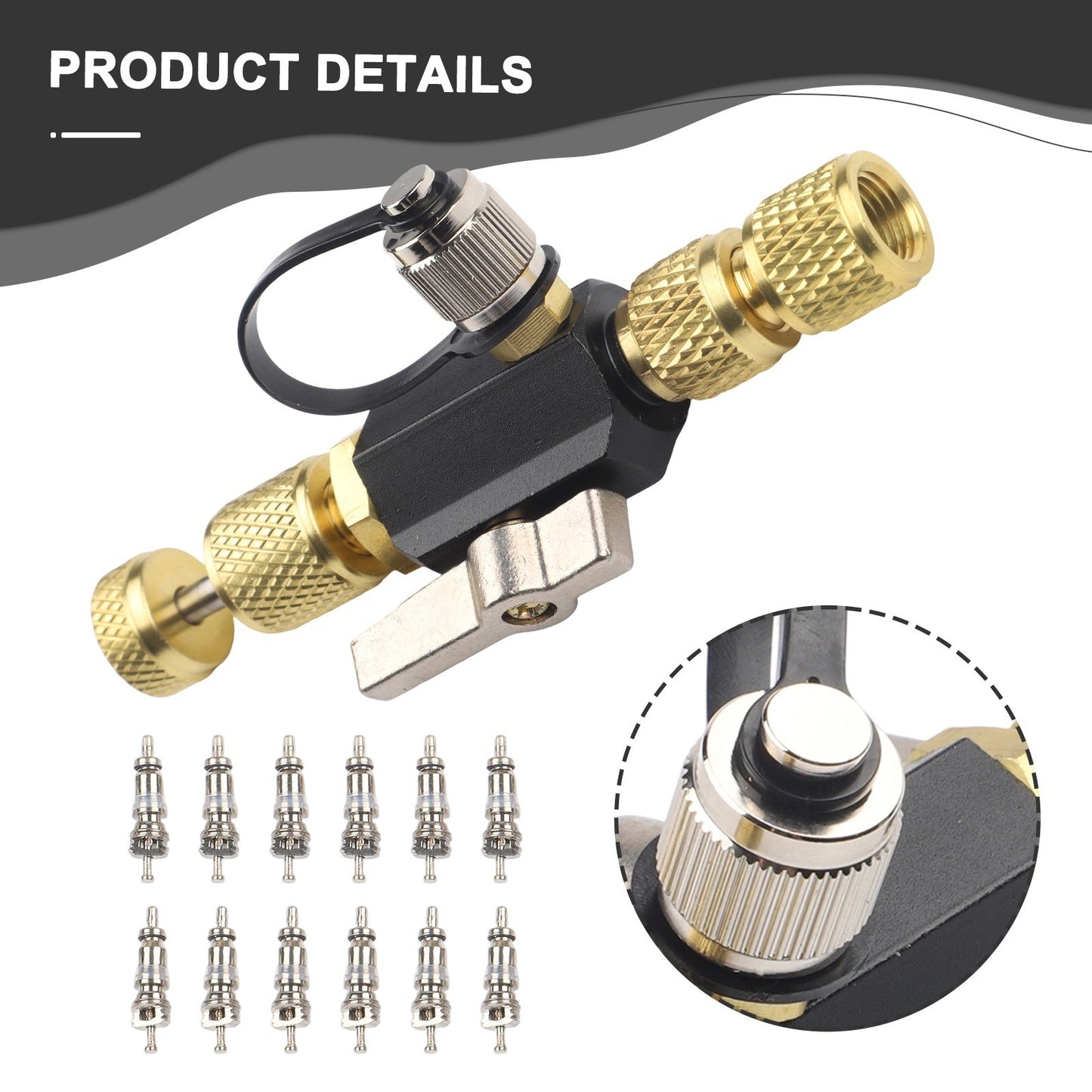 20 Microns Vacuum Valve Core Removal Tool for 14 and 516 Size Valve Cores