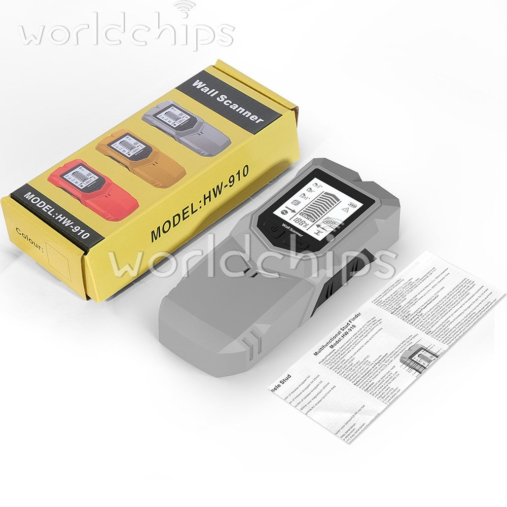 HW-910 6-in-1 Stud Finder Wall Scanner LCD Handheld Wall Detector Metal Detector