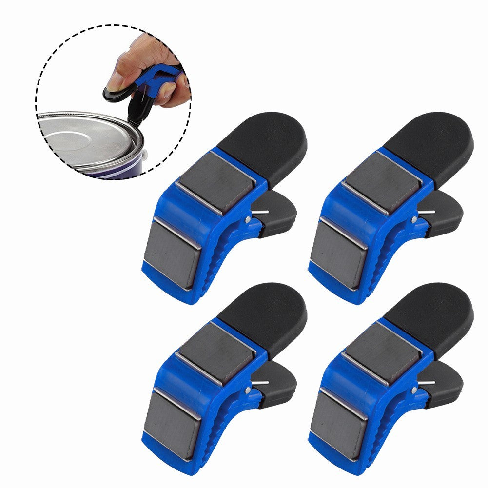 Set of 4 Magnetic Clips for Paint Brush Management in For Home and Workshop