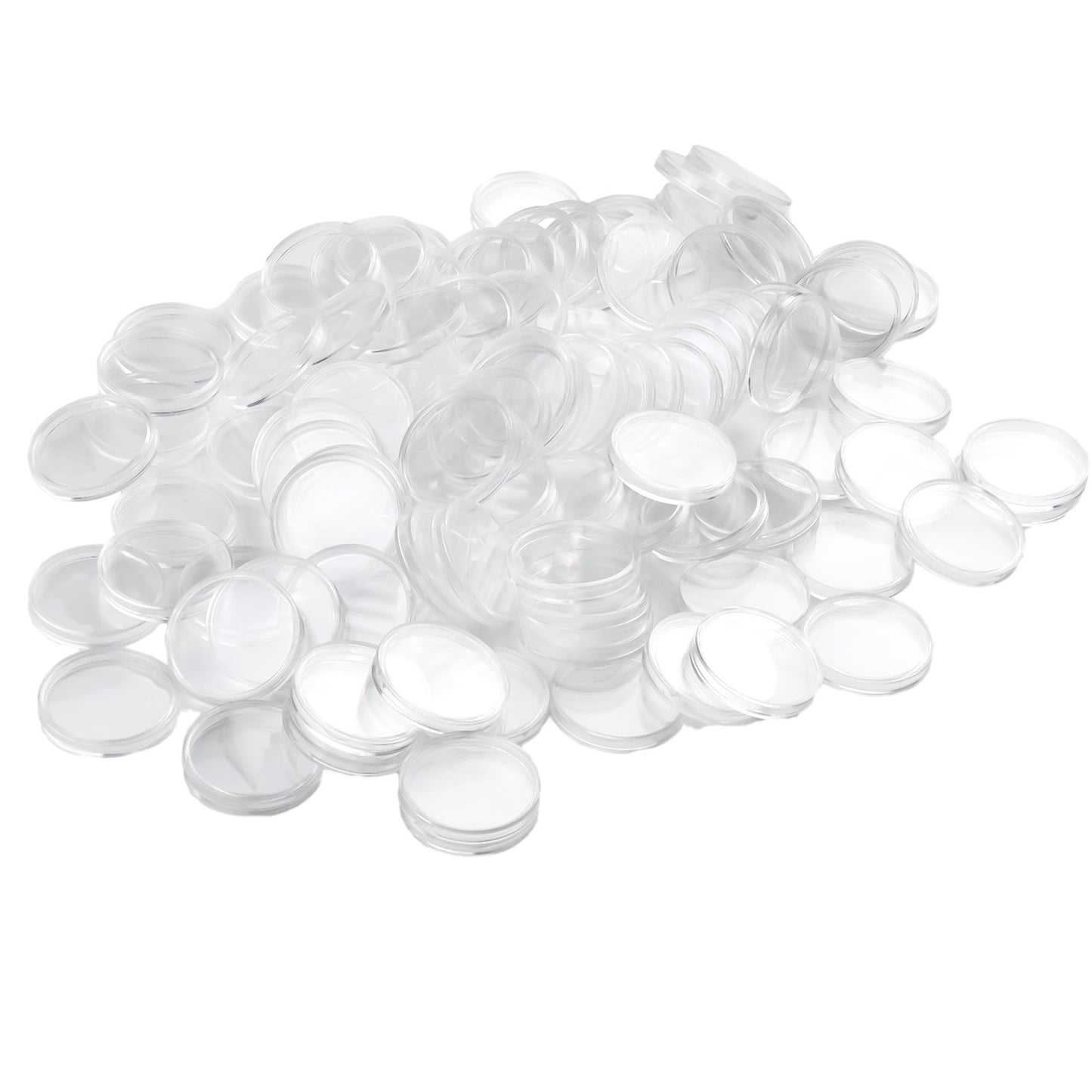100Pcs Coin Case Holders 34mm Clear Plastic Capsules for Safe Coin Preservation