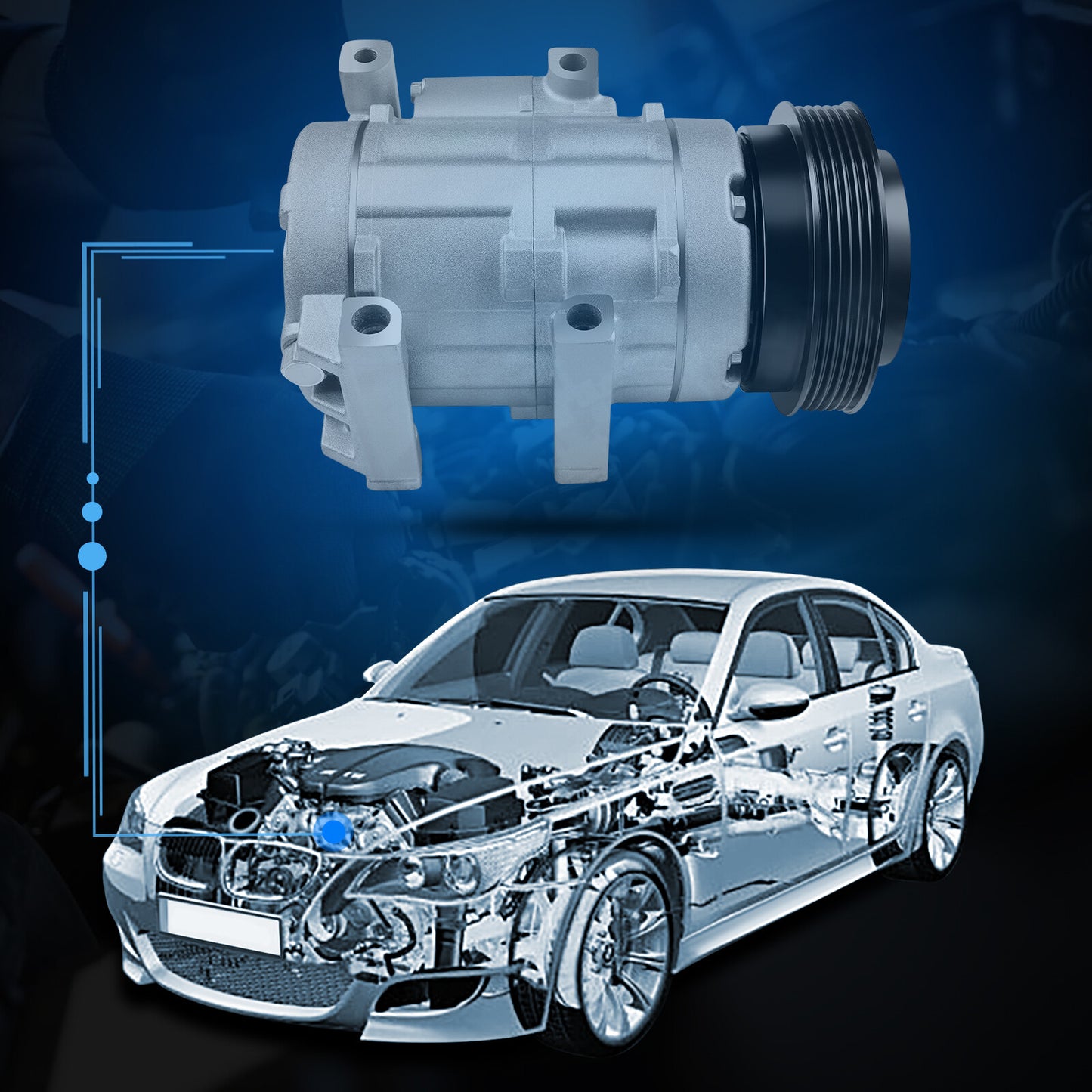 ECCPP A/C AC Compressor W/Clutch For Kia Sorento 3.8L 07-09 For Hyundai 07-08
