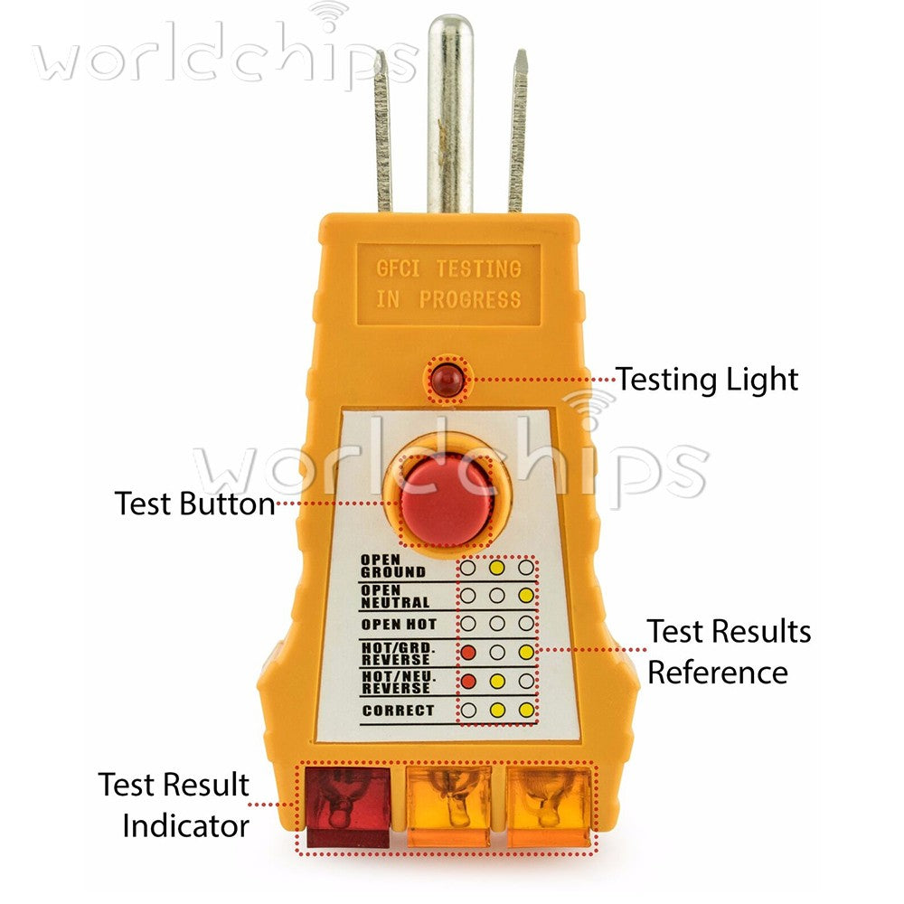 10pcs Electrical Socket Power leakage Tester w/ GFCI Check Receptacle Tester