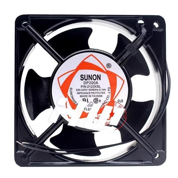 1Pc   DP200A P/N2123XSL 0.14A 220-240v 12CM SUNON Chassis Cooling Fan 2-wire