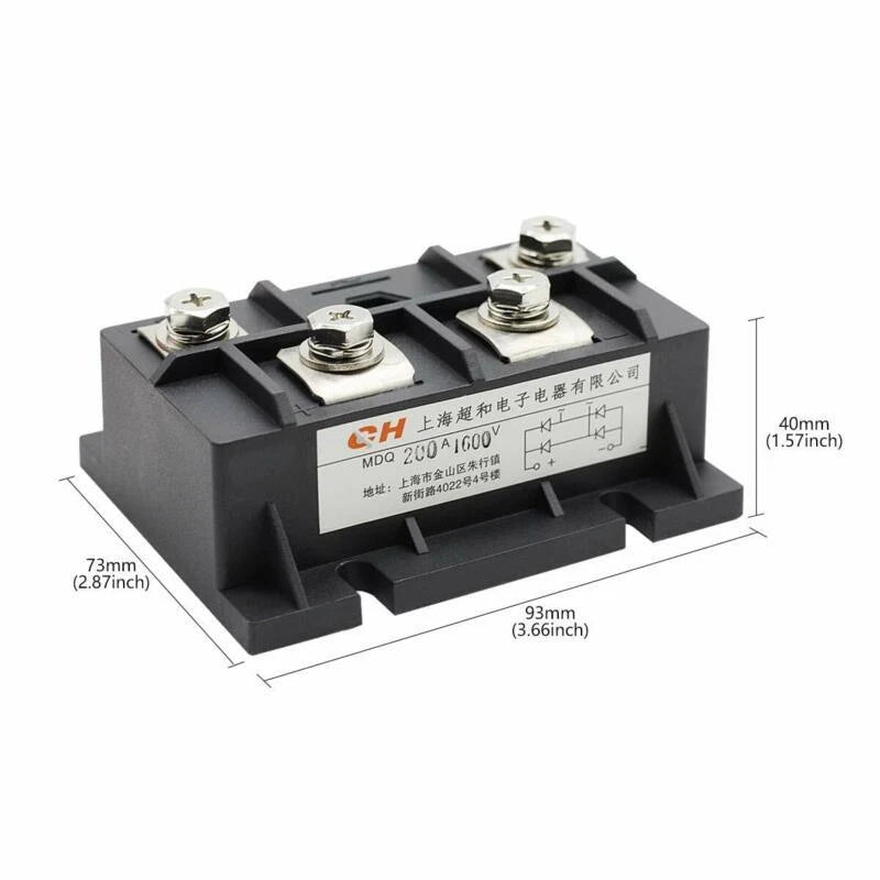 1pcs Bridge Rectifier MDQ-200A 200A 1600V Full Wave Diode Module Single Phase