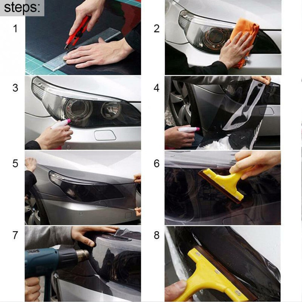 Car Transparent Headlight Protector Film Bumper Lamp Protection Wrap Sticker