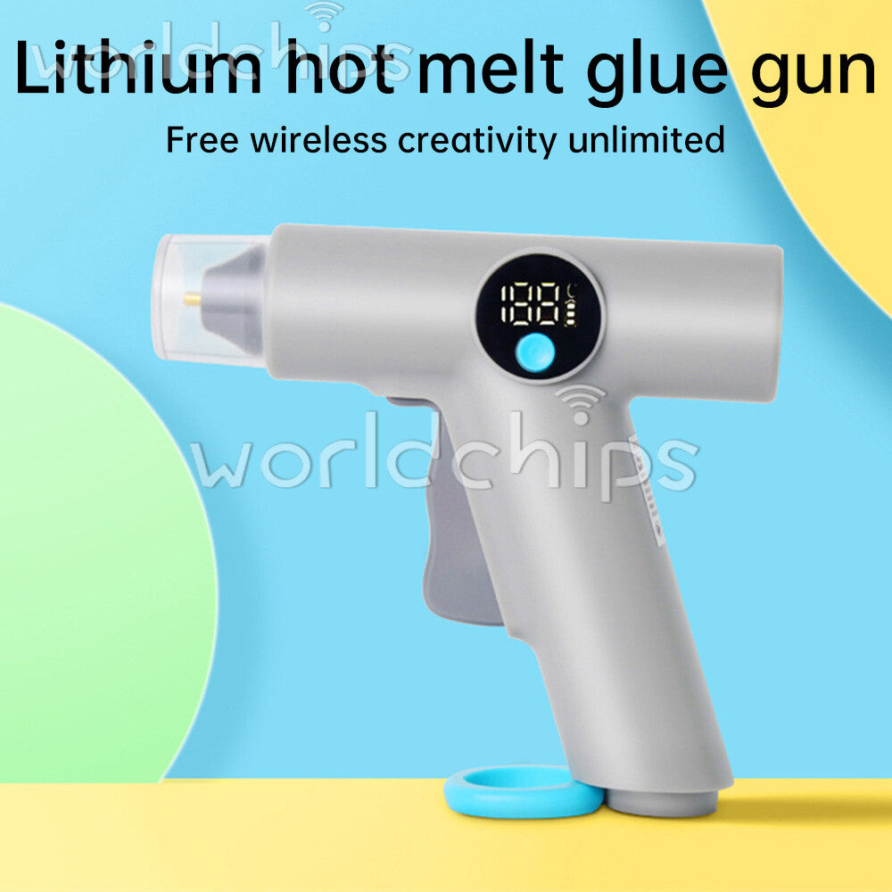 25W LED Digital Cordless Hot Glue Gun With 22pcs Glue Stick For DIY Hand Craft