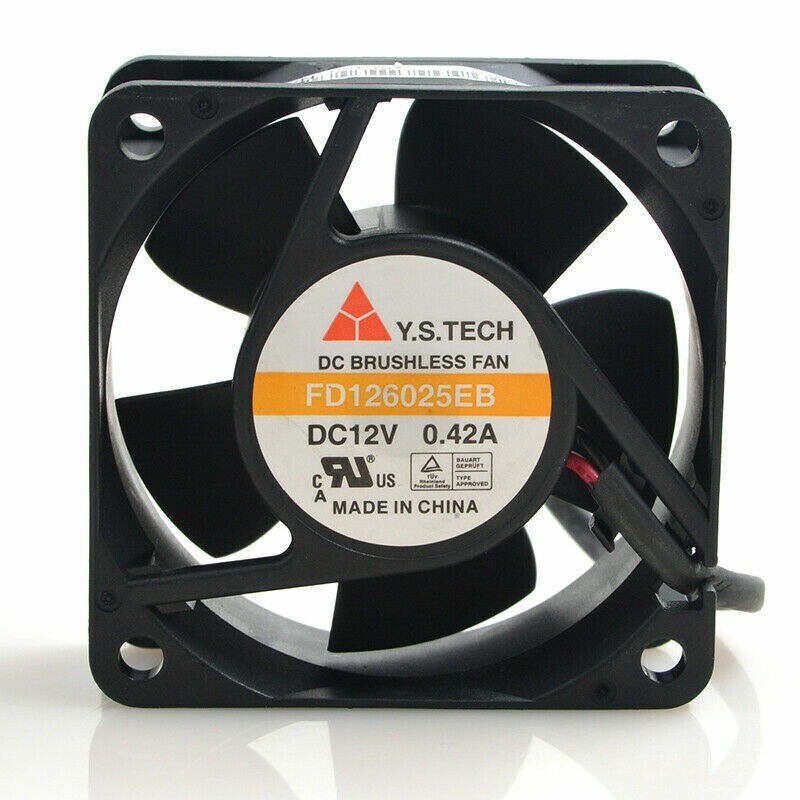 Y.S.TECH FD126025EB 60*60*25MM 6CM 12V 0.42A 2Pin Cooling Fan