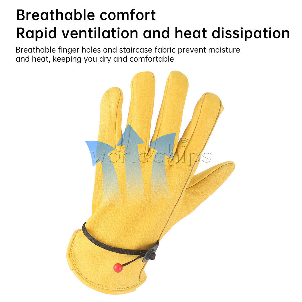 Yellow Leather Driver Work Gloves BBQ Gloves Oven Gloves Safety Work Gloves
