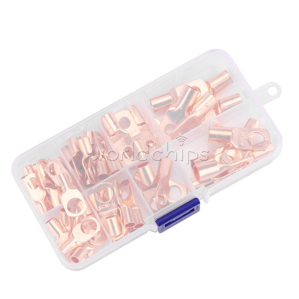 60pcs Wire Terminal Connector SC Ring Terminal Block + 80pcs Heat Shrink Tube