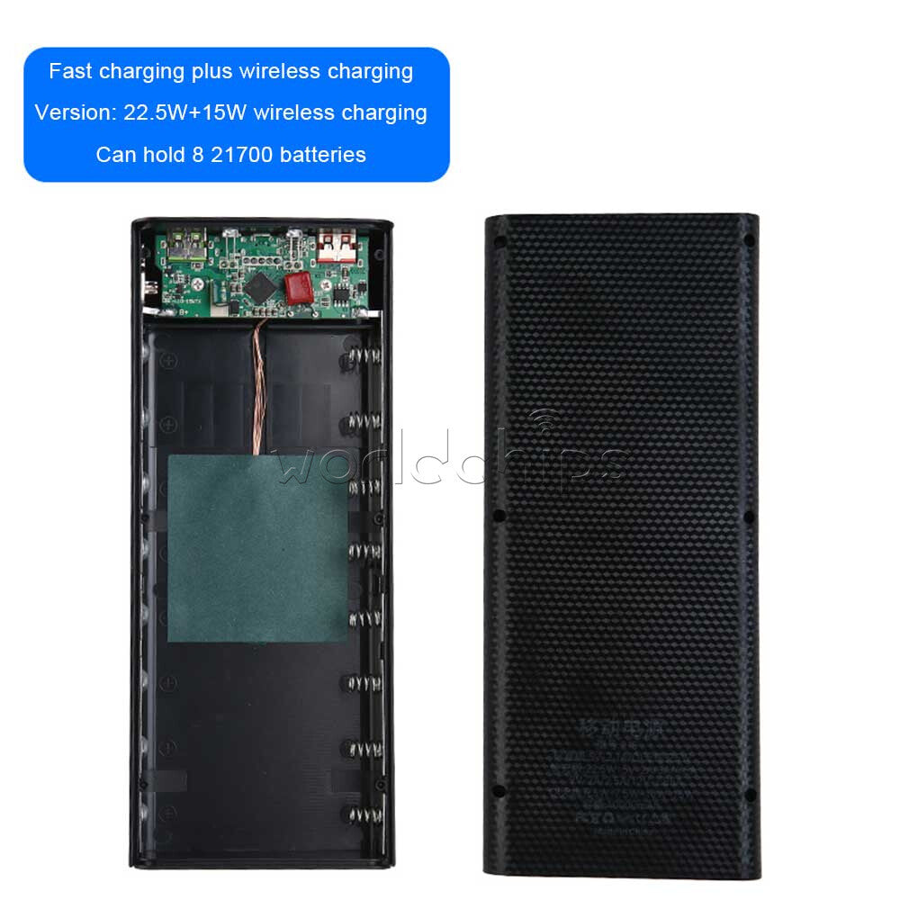 Removable Battery Power Bank DIY 8 Batteries Fast Wireless Charging Welding-Free