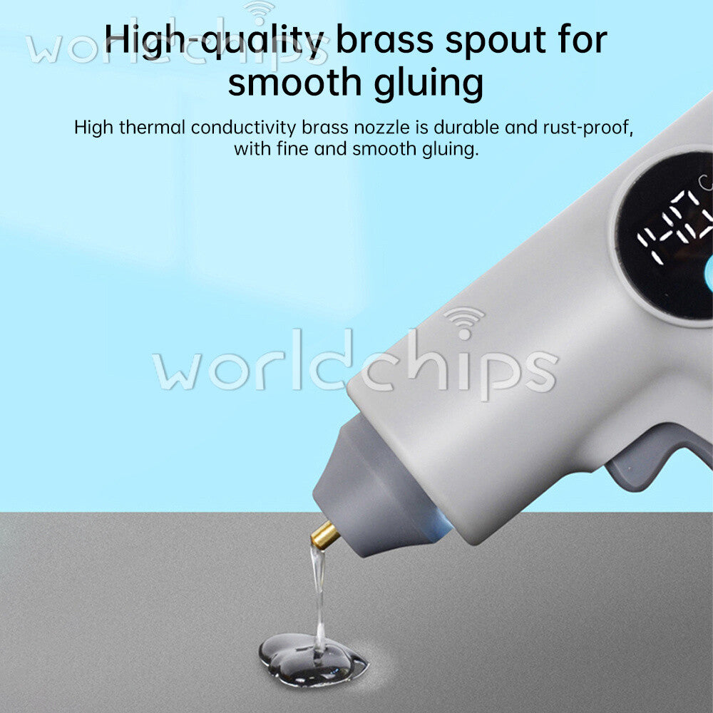 25W LED Digital Cordless Hot Glue Gun With 22pcs Glue Stick For DIY Hand Craft