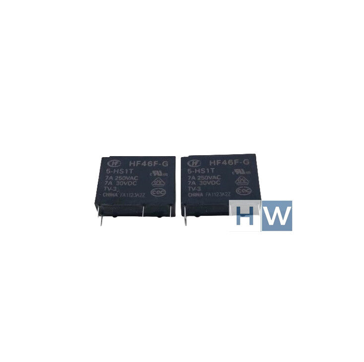 10Pcs  HF46F-G-5-HS1T 5VDC normally open 4-pin 7A250VAC Hongfa power relay