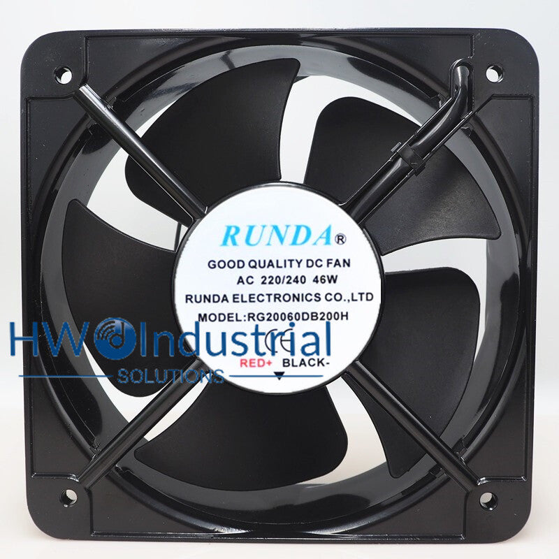 RUNDA RG20060DB200H 220-240V 20060 20CM 46W Cabinet Case Cooling Fan