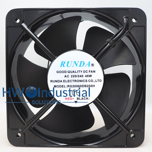 RUNDA RG20060DB200H 220-240V 20060 20CM 46W Cabinet Case Cooling Fan
