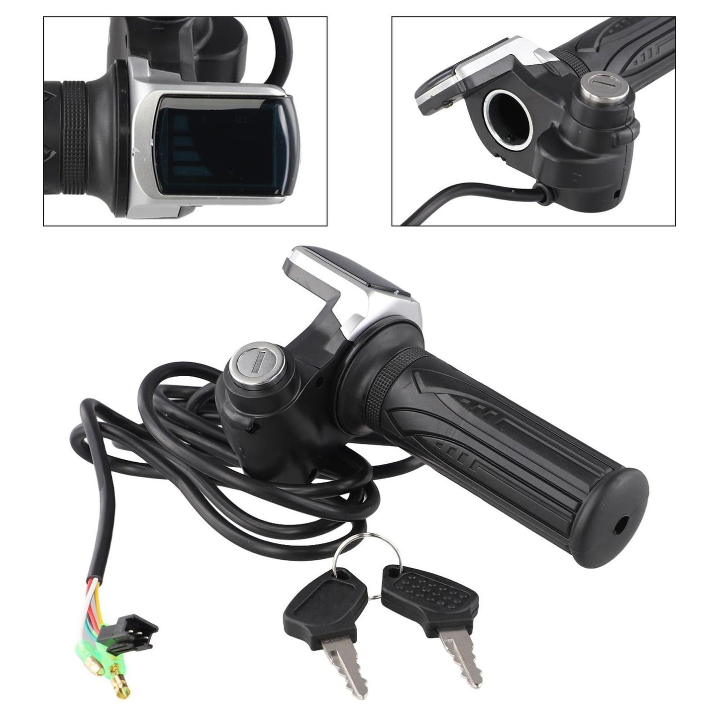 60V 48V 36V EBike/Electric Scooter Throttle Grip Handlebar LED Digital Meter